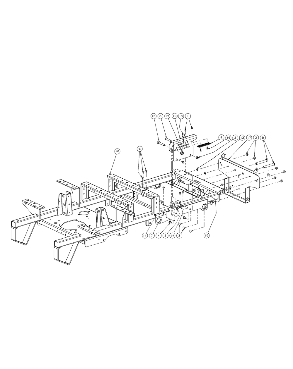 Frame Assembly (2009) Diagram and Parts List for M60-KH (53BH8CT6050-27HP-OHV)(2009 & Before) Cub Cadet Lawn Tractor